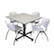 Kobe Kobe Square Table & Chair Set, Wood, Metal, Plastic Top, Maple TKB4848PL47GY - alternate 1